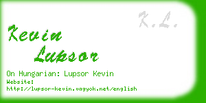 kevin lupsor business card